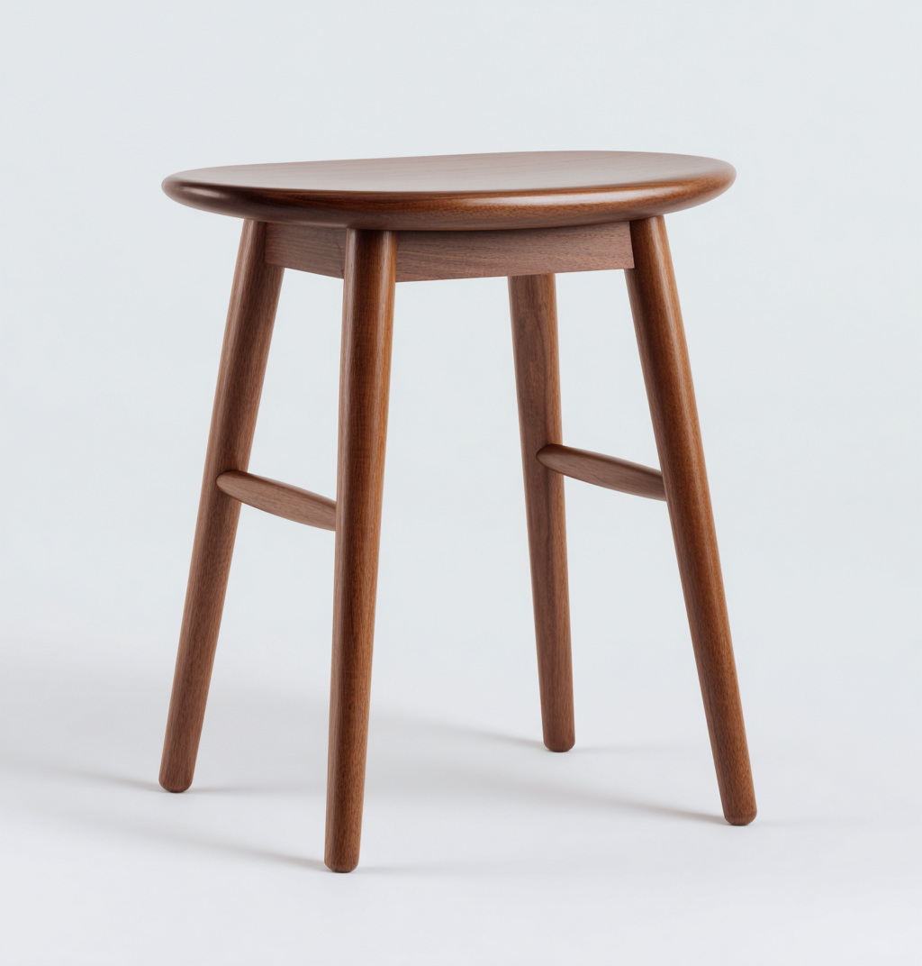 Tabouret en bois massif 42x34x45 cm - noyer - style scandinave pour salon-Homelyio