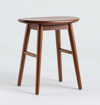 Tabouret en bois massif 42x34x45 cm - noyer - style scandinave pour salon-Homelyio