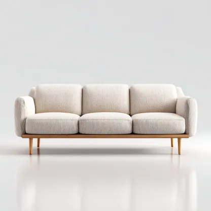 Canapé 3 places en tissu 210x90x85 cm - beige clair - style scandinave pour salon-Homelyio