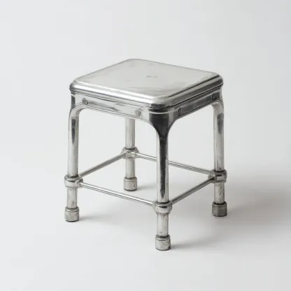 Tabouret en métal 35x35x45 cm - argent - design industriel pour salon-Homelyio