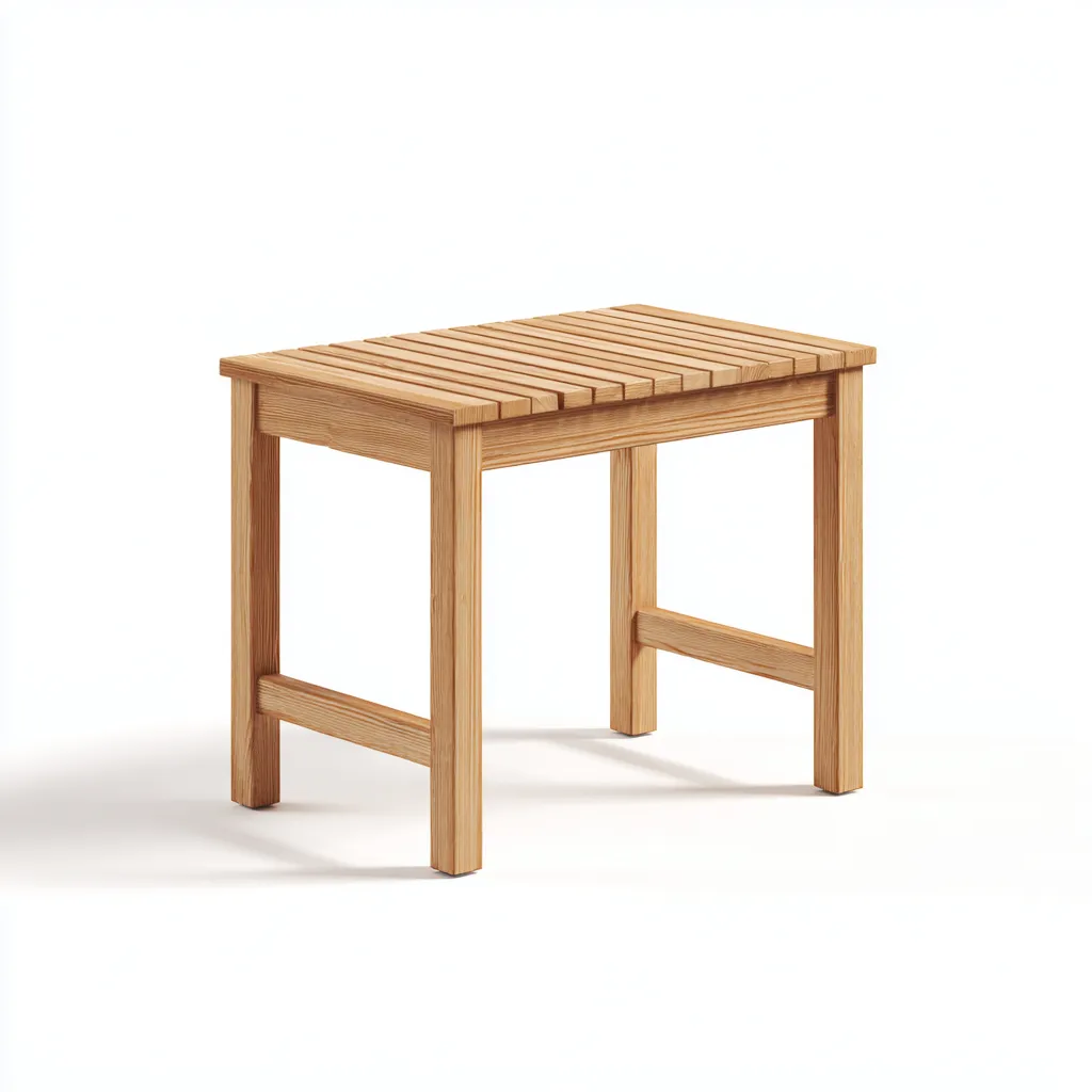 Tabouret en bois 50x35x45 cm - bois naturel - style scandinave pour salon-Homelyio