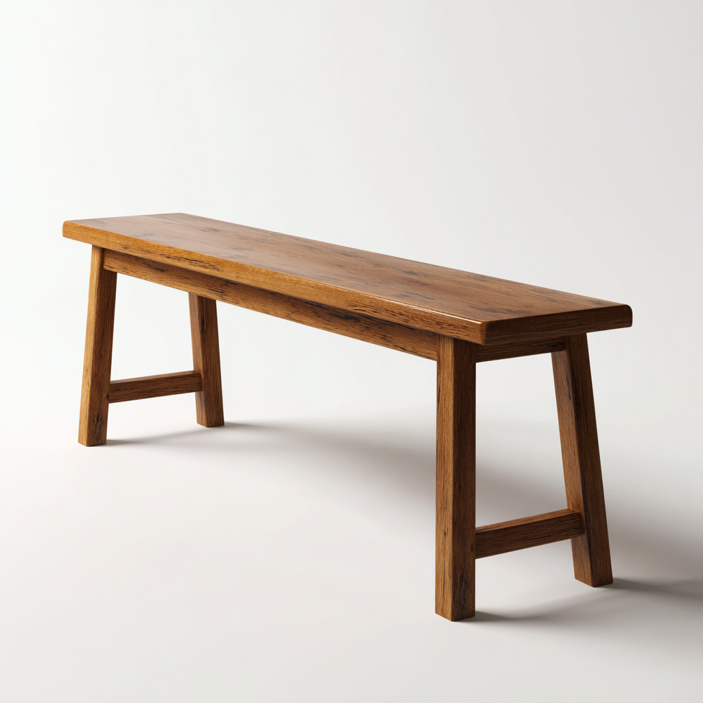 Banc de jardin en bois massif 120x35x45 cm - chêne - style rustique-Homelyio