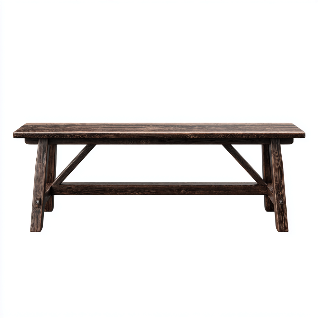 Banc de jardin en bois massif 160x40x45 cm - brun foncé - style rustique-Homelyio