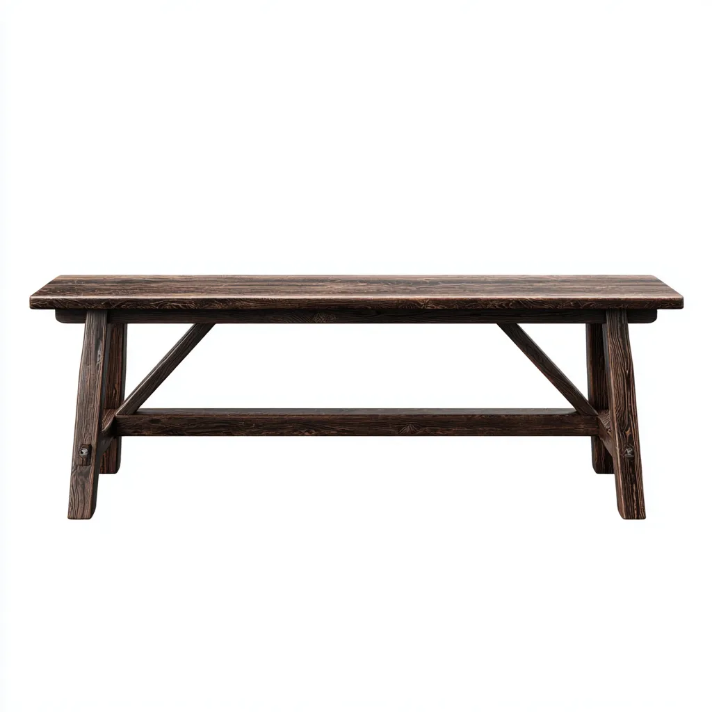 Banc de jardin en bois massif 160x40x45 cm - brun foncé - style rustique-Homelyio