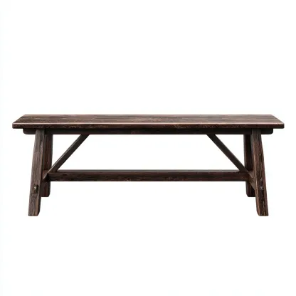 Banc de jardin en bois massif 160x40x45 cm - brun foncé - style rustique-Homelyio