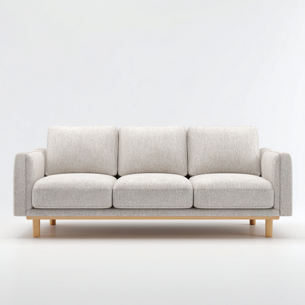 Canapé 3 places en tissu 220x95x85 cm - gris clair - design moderne pour salon-Homelyio