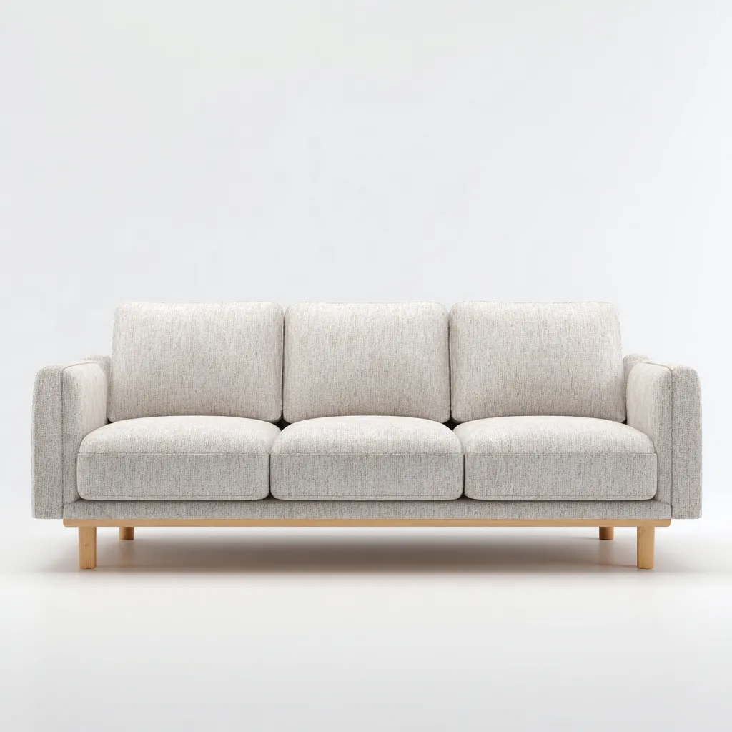 Canapé 3 places en tissu 220x95x85 cm - gris clair - design moderne pour salon-Homelyio