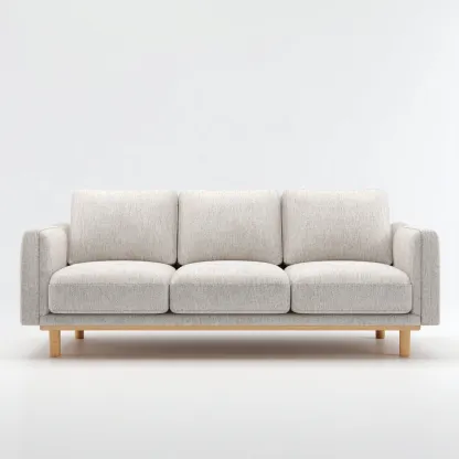Canapé 3 places en tissu 220x95x85 cm - gris clair - design moderne pour salon-Homelyio