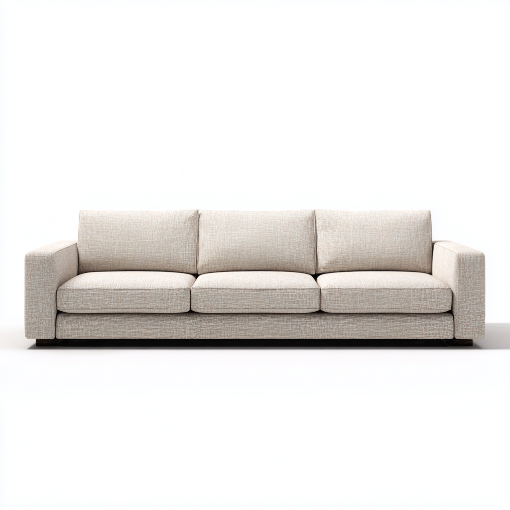 Canapé 3 places en tissu 220x96x85 cm - beige clair - style minimaliste pour salon-Homelyio