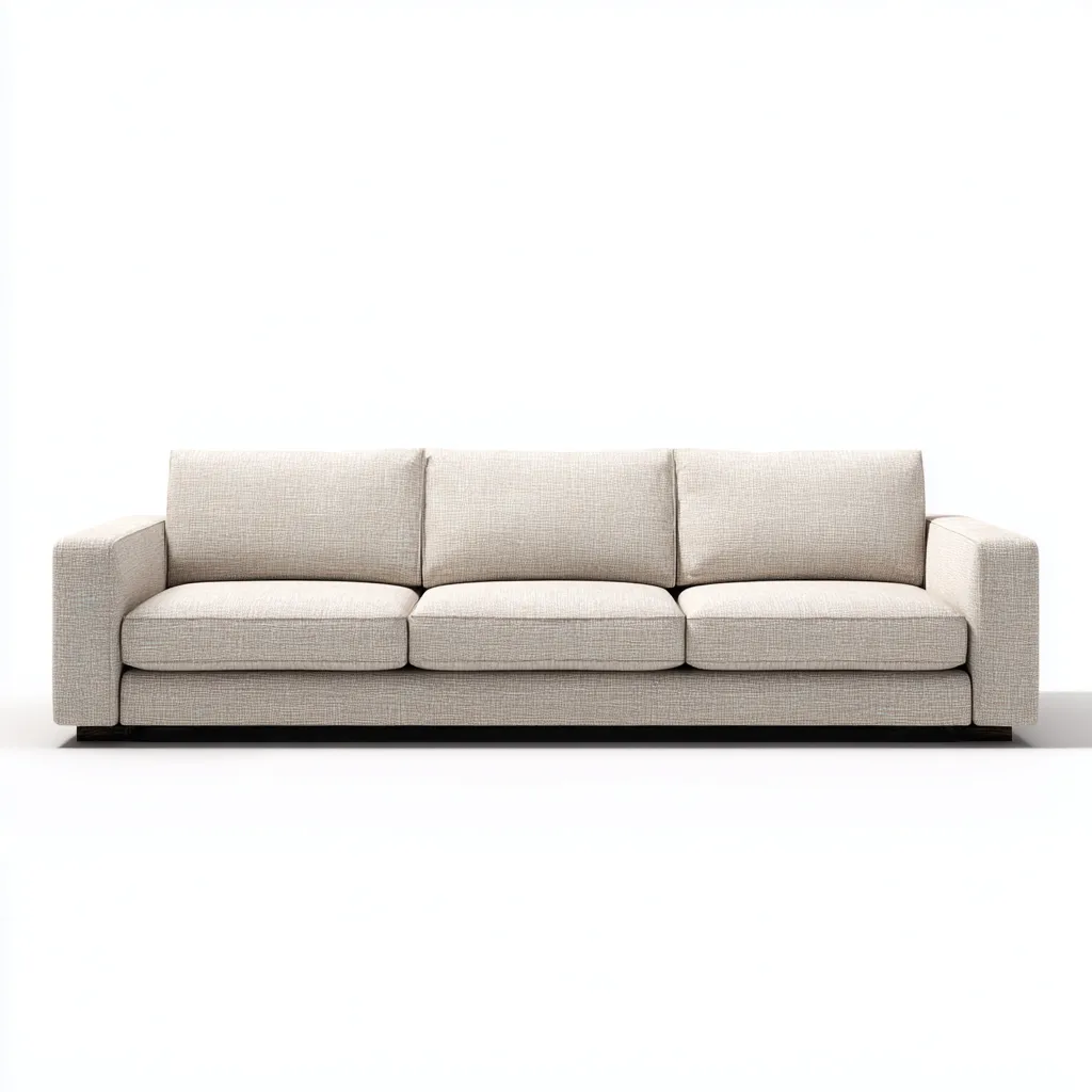 Canapé 3 places en tissu 220x96x85 cm - beige clair - style minimaliste pour salon-Homelyio
