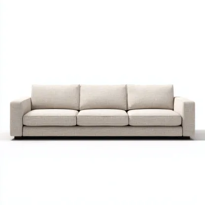 Canapé 3 places en tissu 220x96x85 cm - beige clair - style minimaliste pour salon-Homelyio