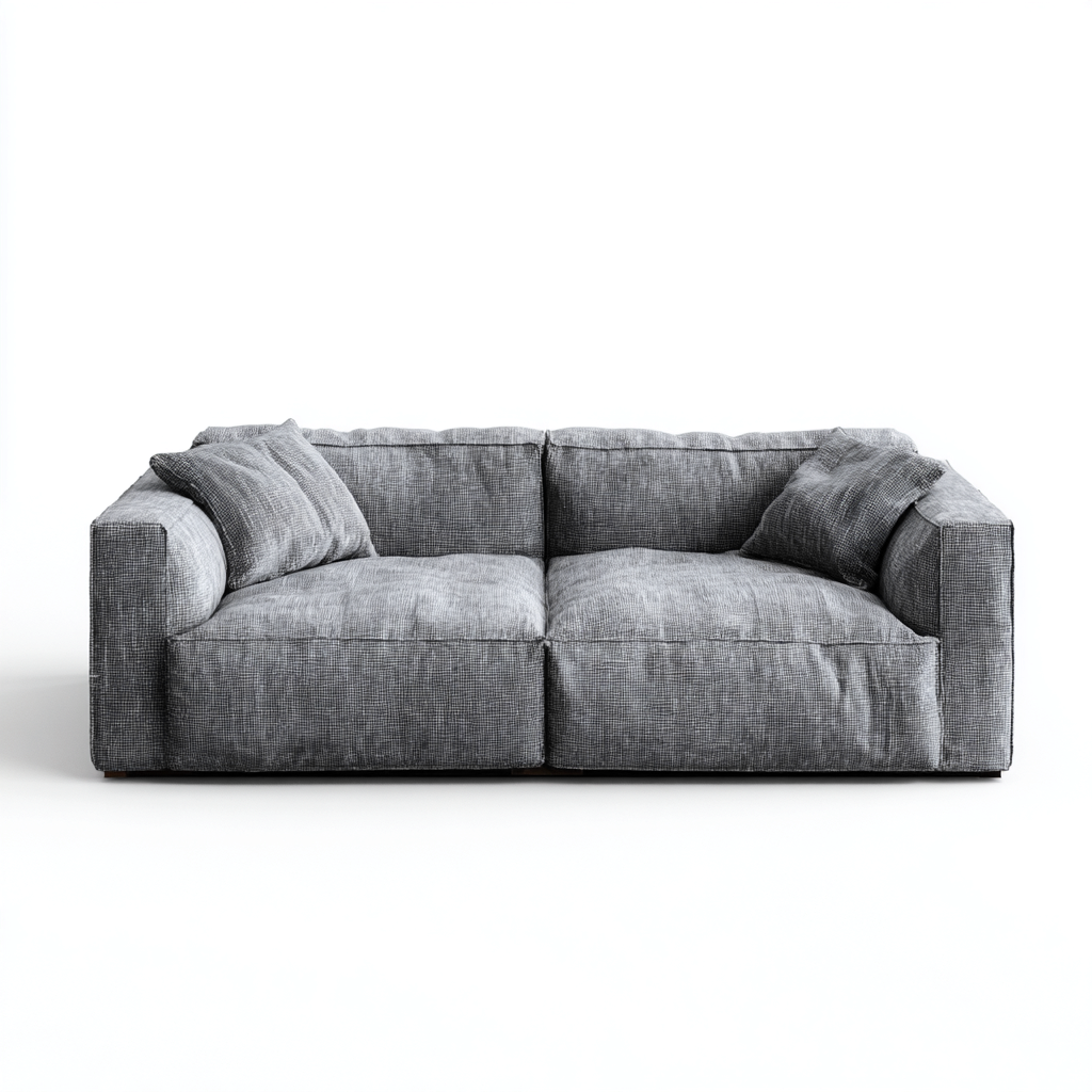 Canapé 2 places en tissu 175x95x80 cm - gris - pour salon - design moderne bas et confortable-Homelyio