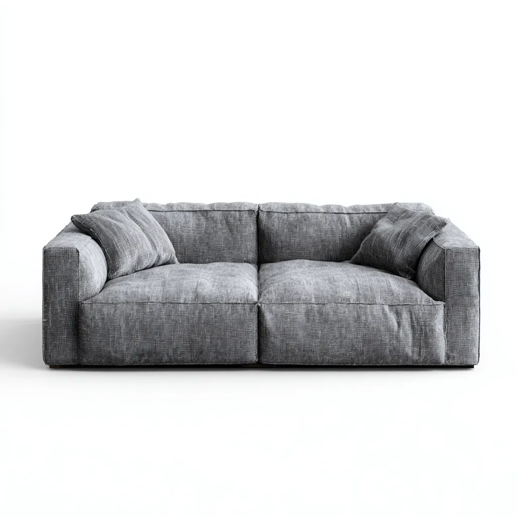 Canapé 2 places en tissu 175x95x80 cm - gris - pour salon - design moderne bas et confortable-Homelyio