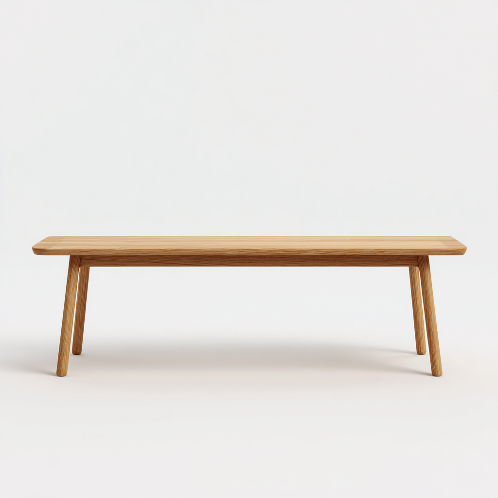 Banc de jardin en bois massif 170x40x45 cm - chêne clair - style naturel contemporain-Homelyio