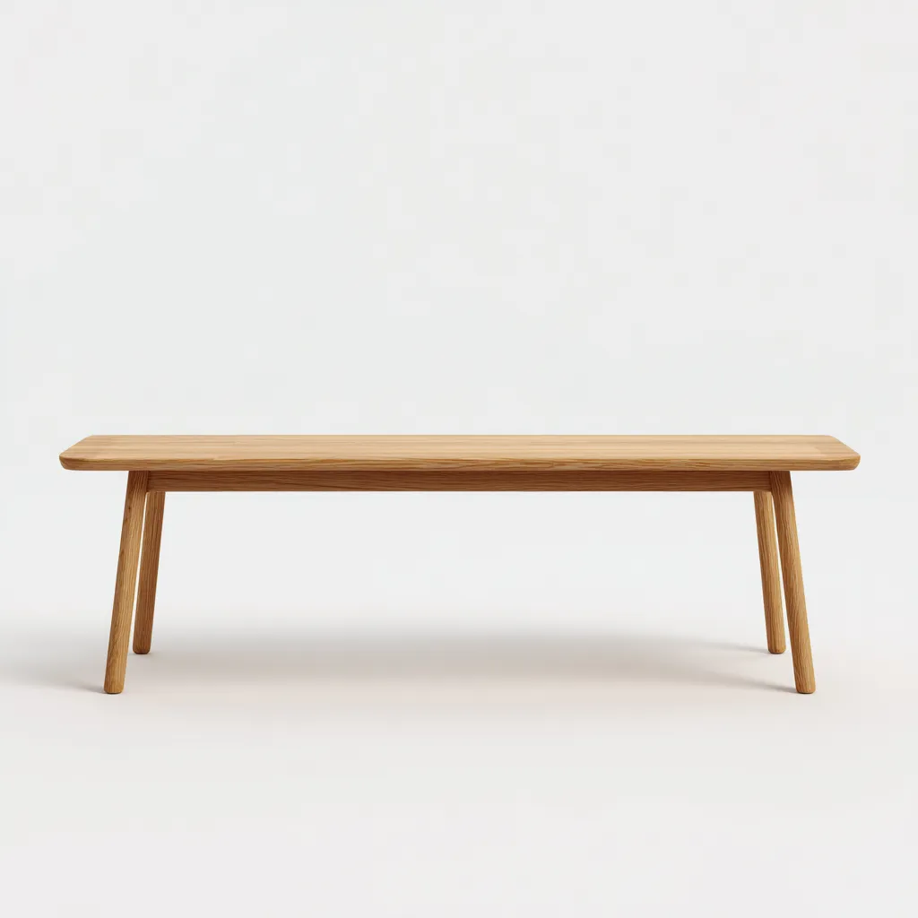 Banc de jardin en bois massif 170x40x45 cm - chêne clair - style naturel contemporain-Homelyio