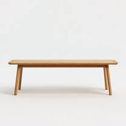 Banc de jardin en bois massif 170x40x45 cm - chêne clair - style naturel contemporain-Homelyio