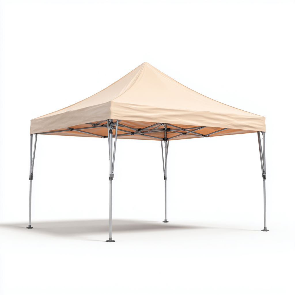 Tonnelle de jardin en aluminium 300x300x260 cm - beige - structure pliante légère-Homelyio