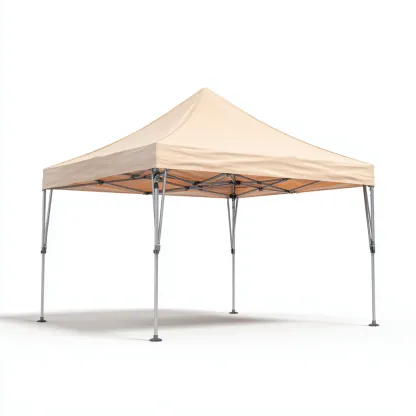 Tonnelle de jardin en aluminium 300x300x260 cm - beige - structure pliante légère-Homelyio