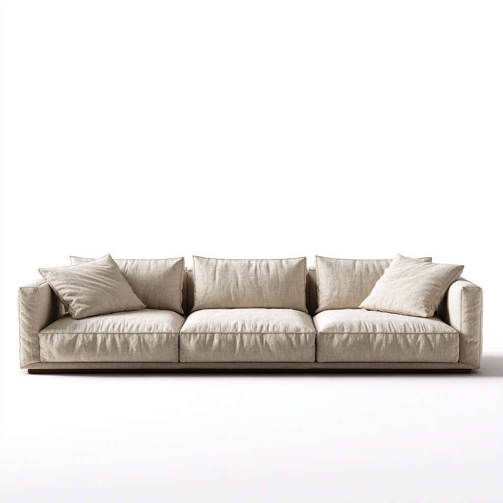 Canapé 3 places en tissu beige 225x95x80 cm - design moderne pour salon-Homelyio