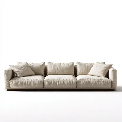 Canapé 3 places en tissu beige 225x95x80 cm - design moderne pour salon-Homelyio
