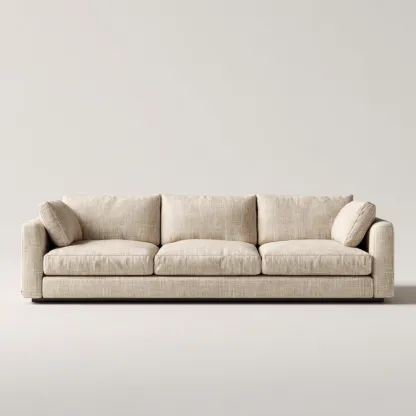 Canapé 3 places en tissu 225x95x86 cm - beige - assise profonde style moderne pour salon-Homelyio