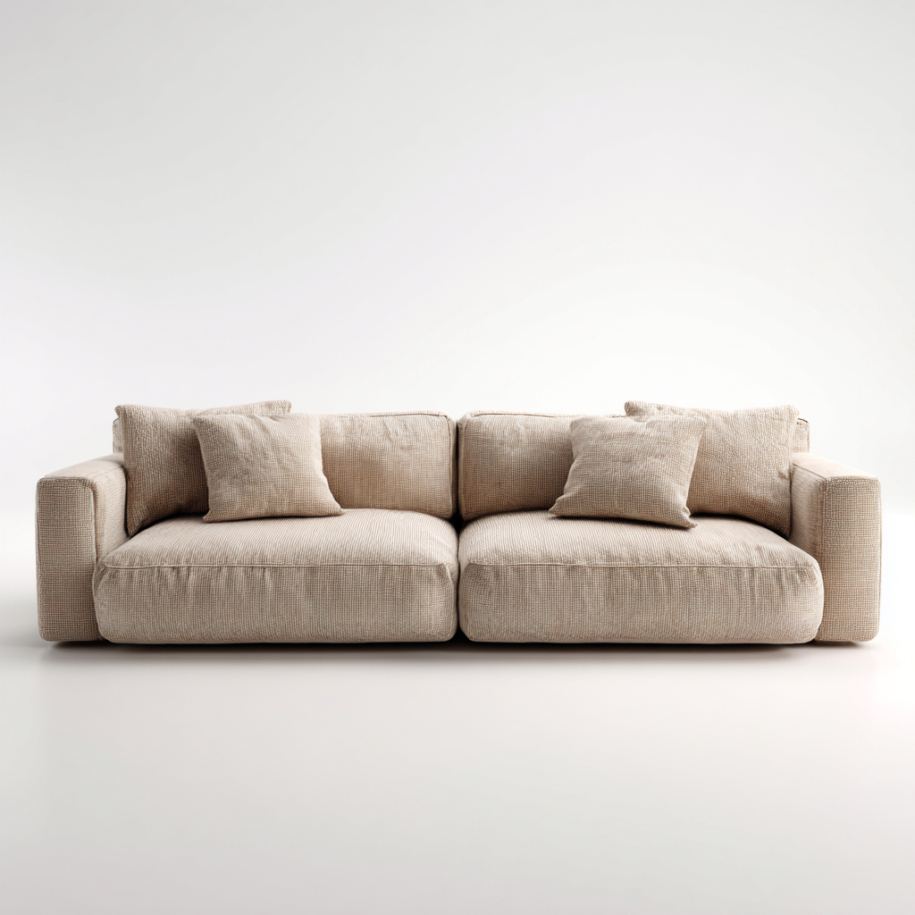 Canapé 3 places en tissu 220x105x85 cm - beige - design contemporain pour salon-Homelyio