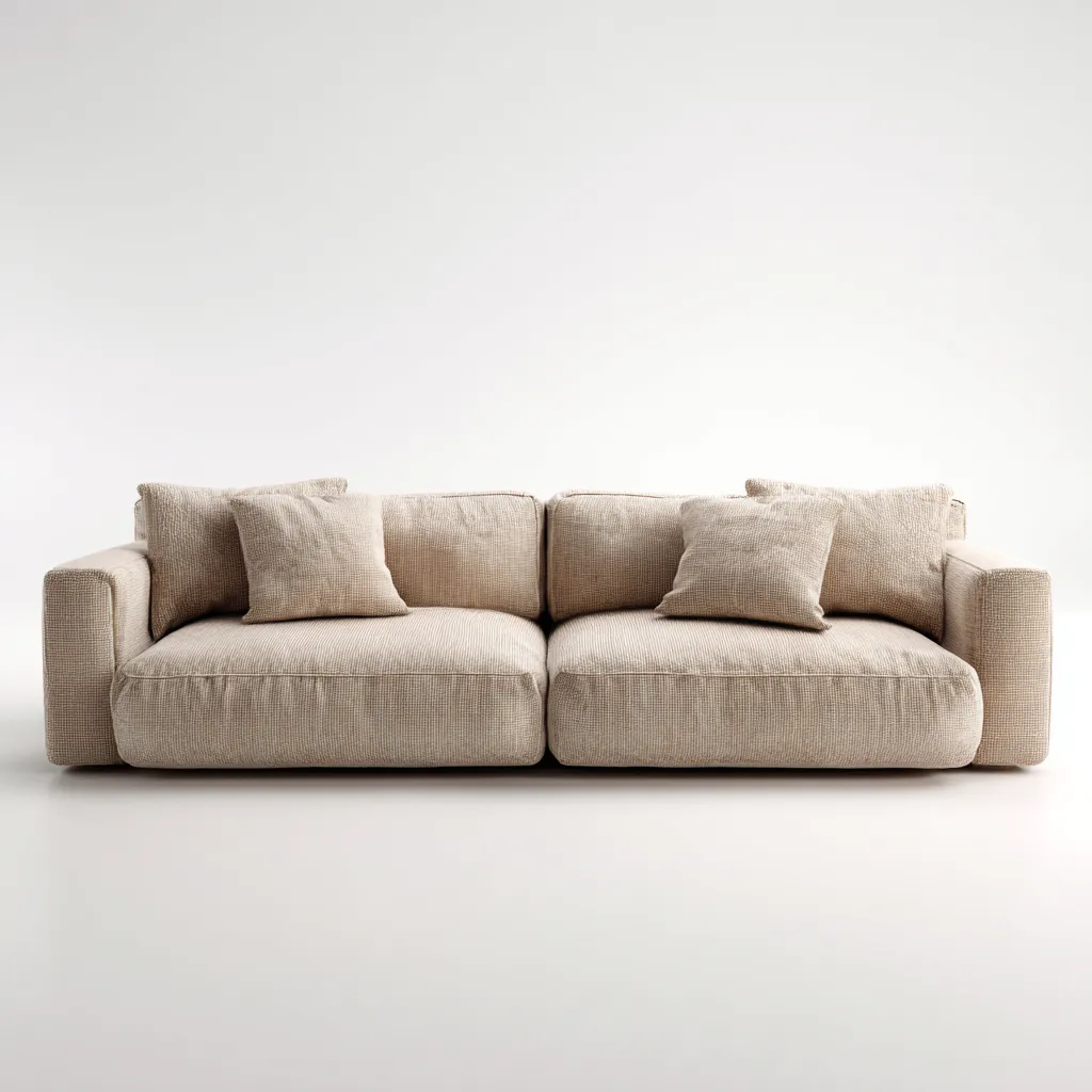 Canapé 3 places en tissu 220x105x85 cm - beige - design contemporain pour salon-Homelyio