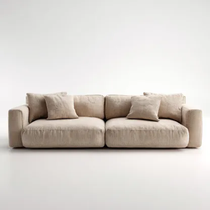 Canapé 3 places en tissu 220x105x85 cm - beige - design contemporain pour salon-Homelyio