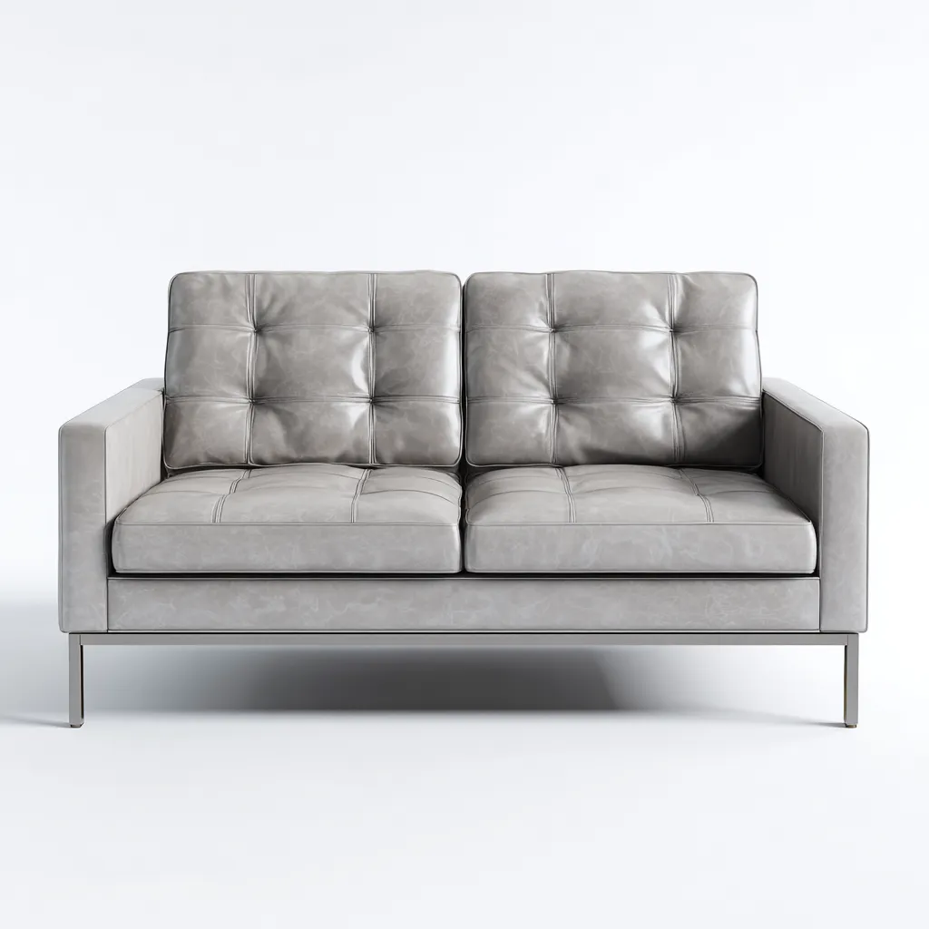 Canapé 2 places en cuir synthétique 165x88x84 cm - gris - design moderne pour salon-Homelyio