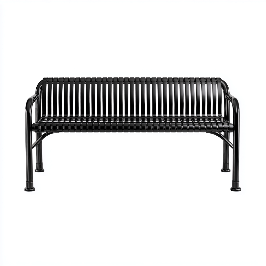 Banc de jardin en métal 170x60x80 cm - noir - style moderne-Homelyio