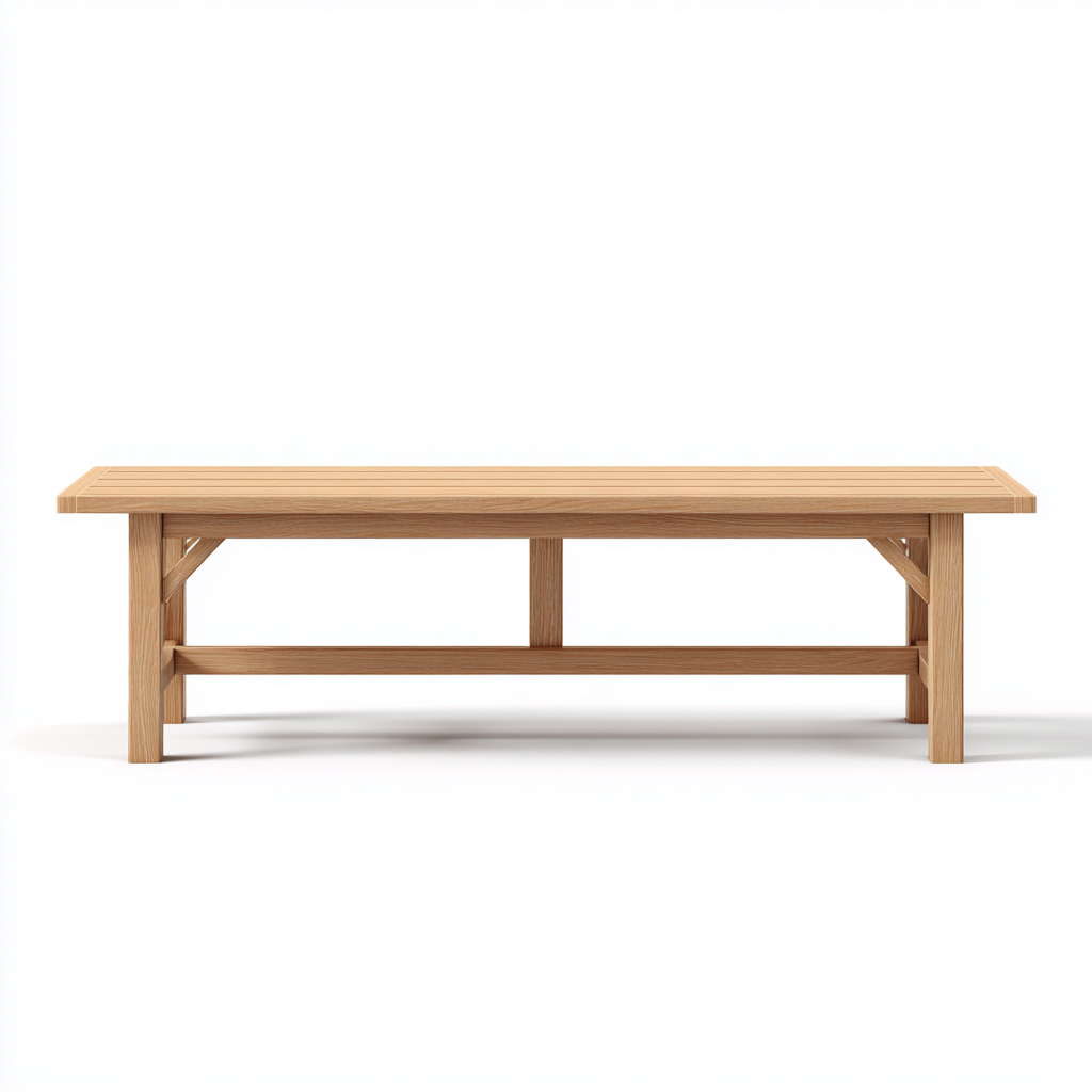 Banc de jardin en bois massif 175x40x45 cm - chêne clair - style rustique-Homelyio