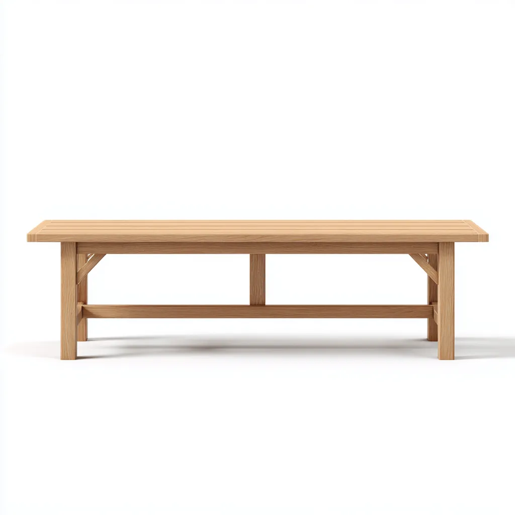 Banc de jardin en bois massif 175x40x45 cm - chêne clair - style rustique-Homelyio