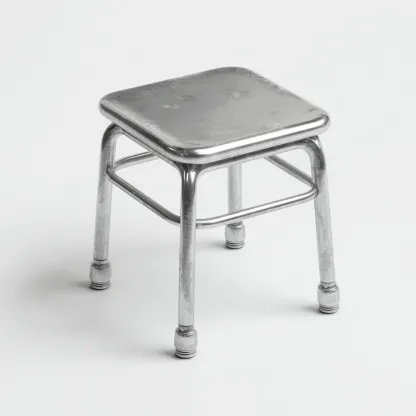 Tabouret en métal 35x35x45 cm - argent - design industriel pour salon-Homelyio