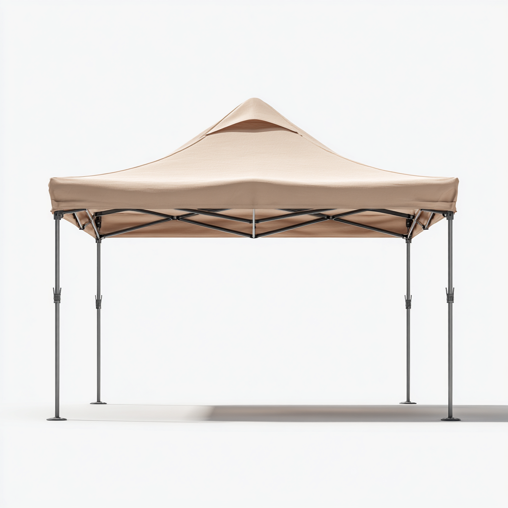 Tonnelle de jardin en aluminium avec toit en tissu 320x320x260 cm - beige - design pliable avec aération supérieure-Homelyio