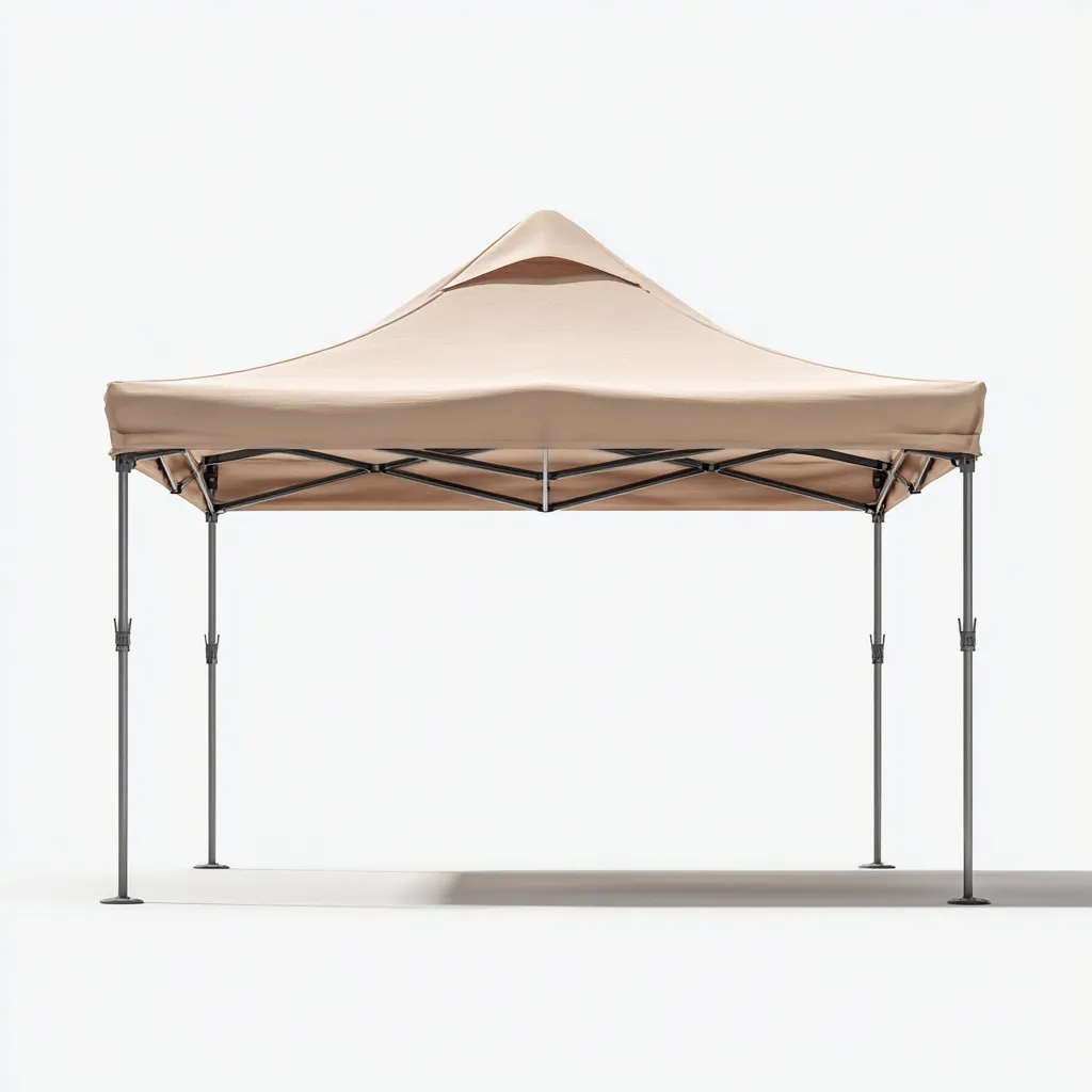 Tonnelle de jardin en aluminium avec toit en tissu 320x320x260 cm - beige - design pliable avec aération supérieure-Homelyio