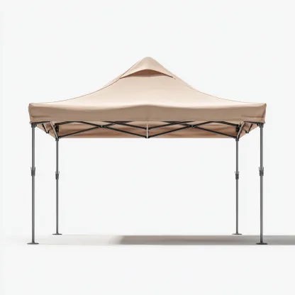 Tonnelle de jardin en aluminium avec toit en tissu 320x320x260 cm - beige - design pliable avec aération supérieure-Homelyio