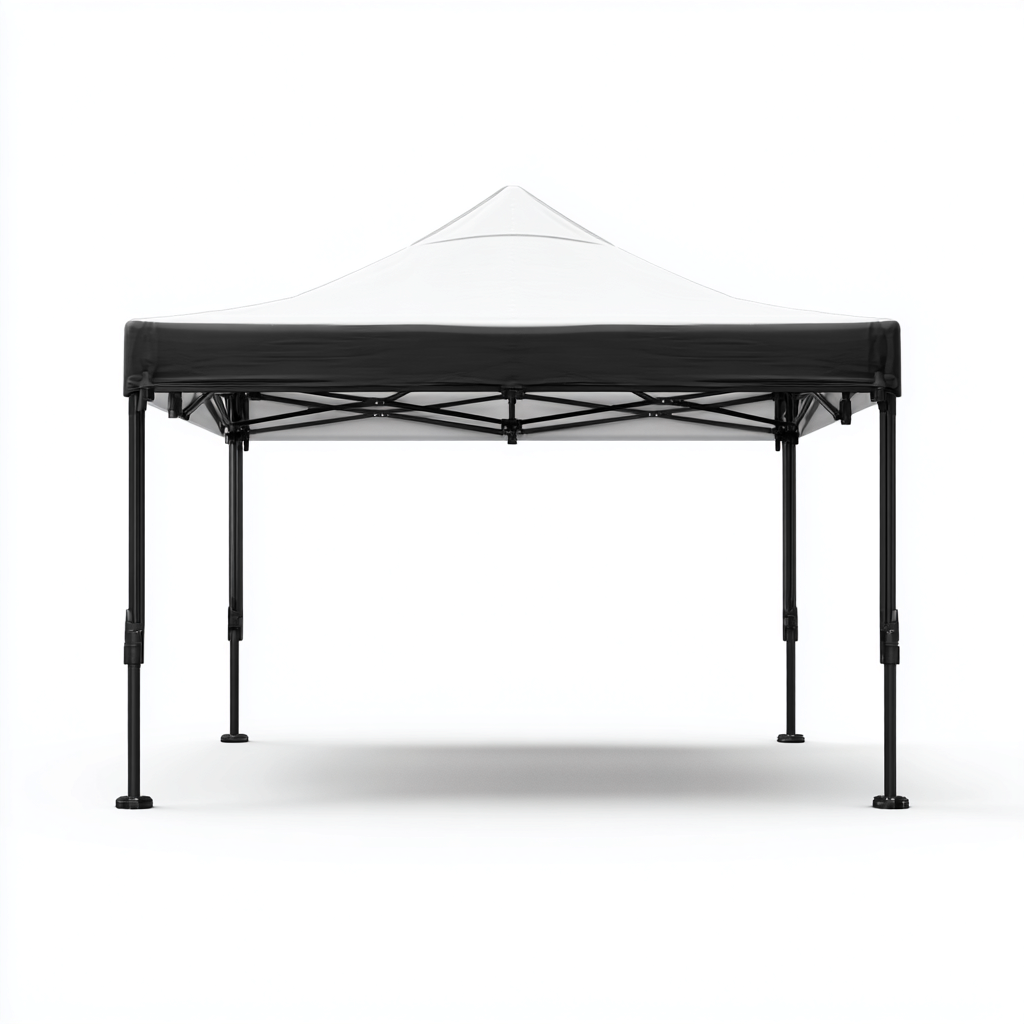 Tonnelle de jardin en acier et polyester 300x300x260 cm - blanc/noir - pliable et résistante aux intempéries-Homelyio