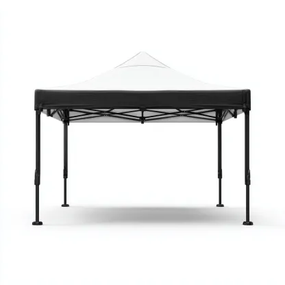 Tonnelle de jardin en acier et polyester 300x300x260 cm - blanc/noir - pliable et résistante aux intempéries-Homelyio