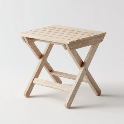 Tabouret pliant en bois 40x35x45 cm - bois clair - design pratique pour salon-Homelyio