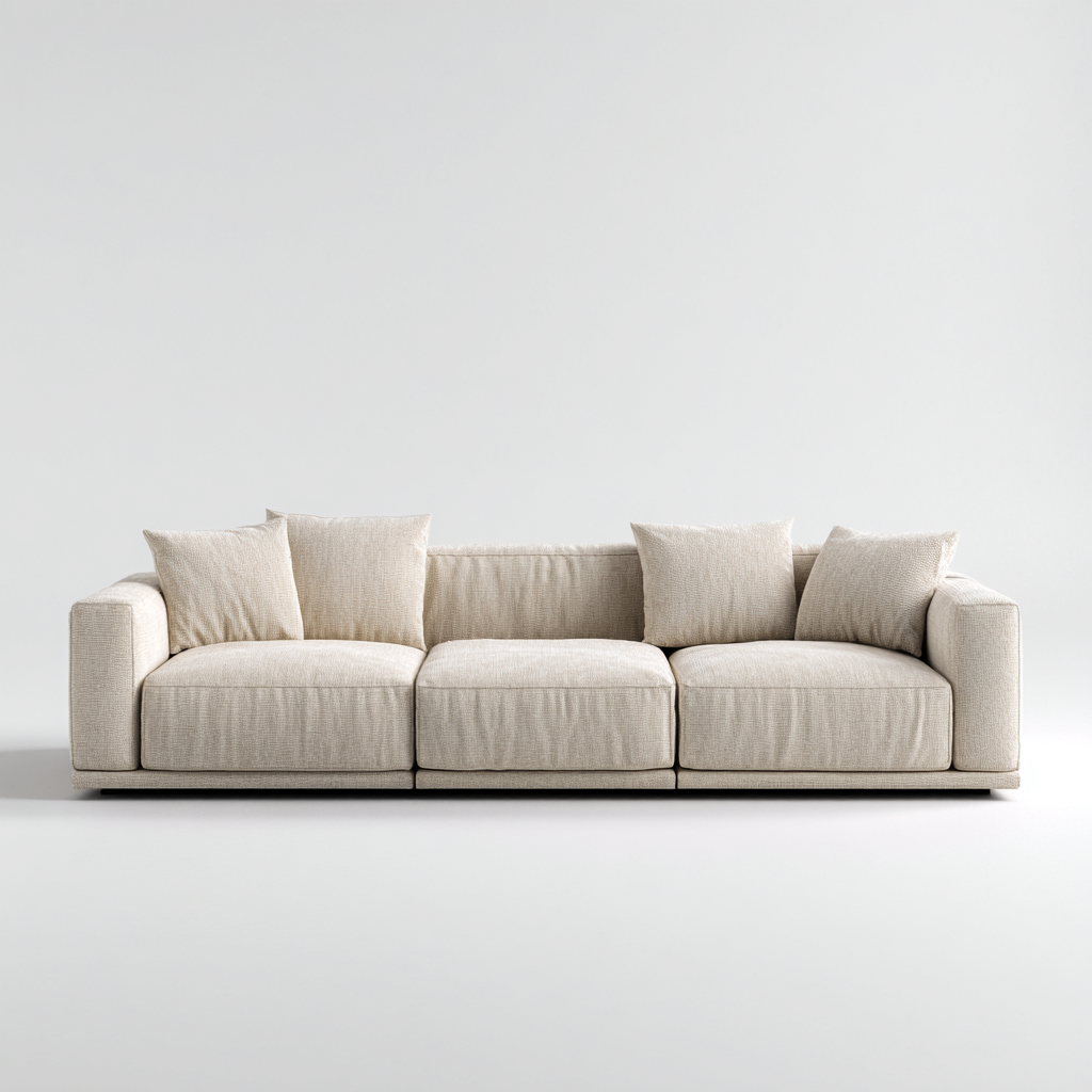 Canapé 3 places en tissu 225x105x85 cm - beige - style contemporain pour salon-Homelyio