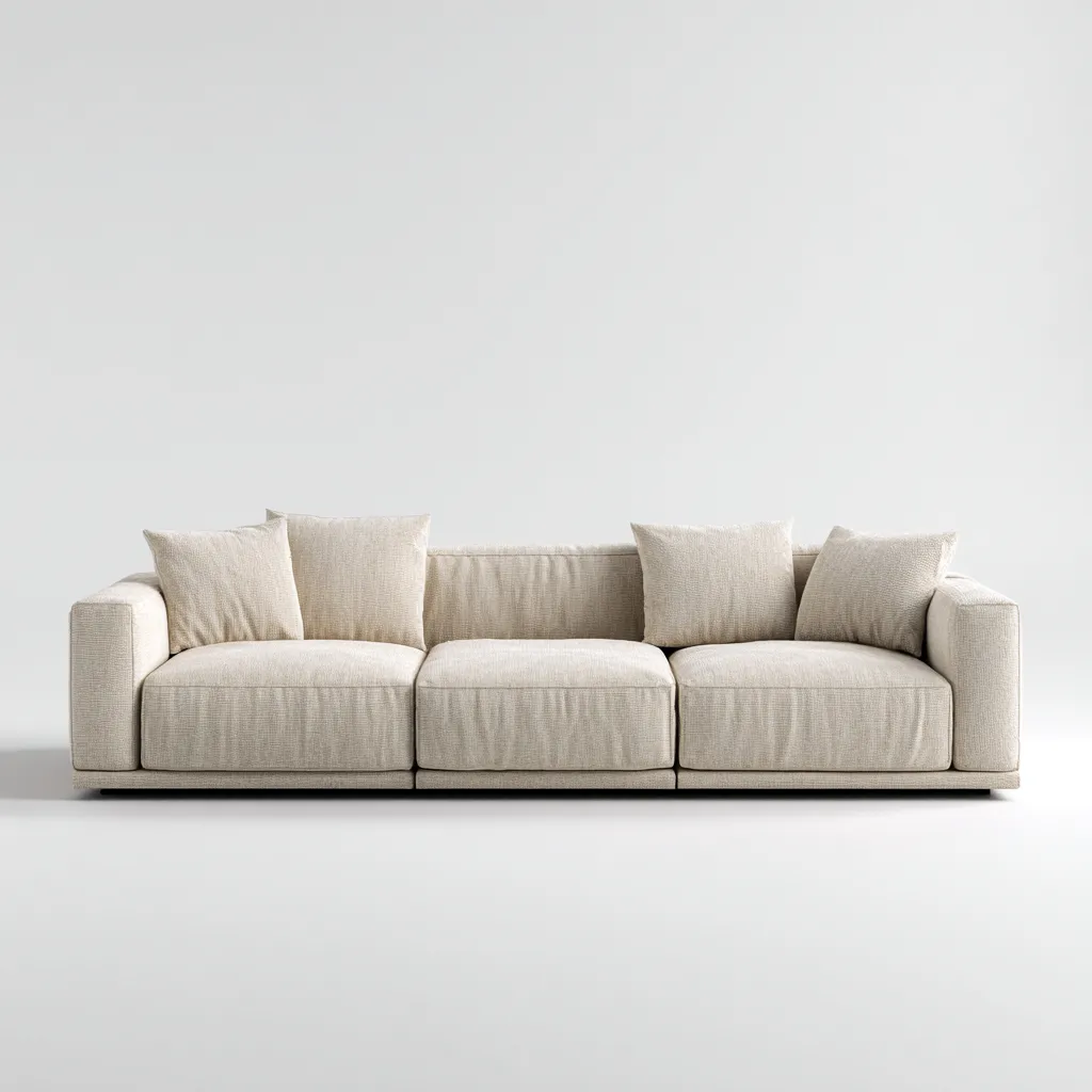 Canapé 3 places en tissu 225x105x85 cm - beige - style contemporain pour salon-Homelyio