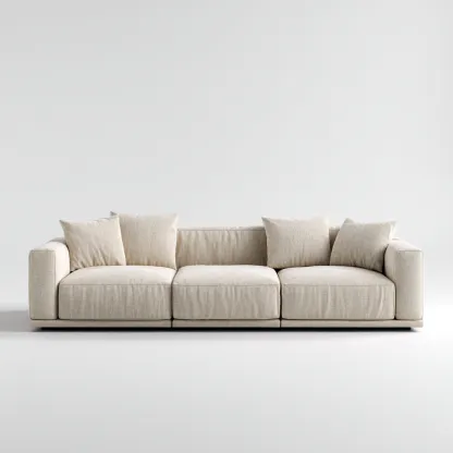 Canapé 3 places en tissu 225x105x85 cm - beige - style contemporain pour salon-Homelyio