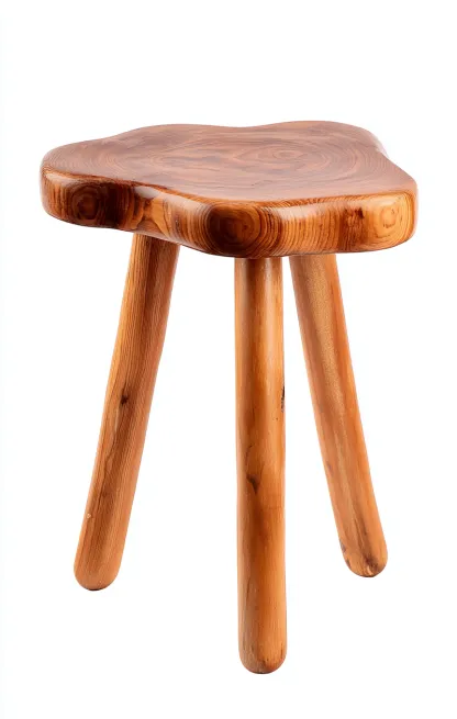 Tabouret en bois massif 35x33x45 cm - bois naturel - pour salon - style rustique-Homelyio