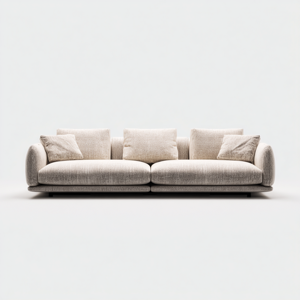 Canapé 3 places en tissu 210x95x85 cm - beige - pour salon - design moderne élégant-Homelyio