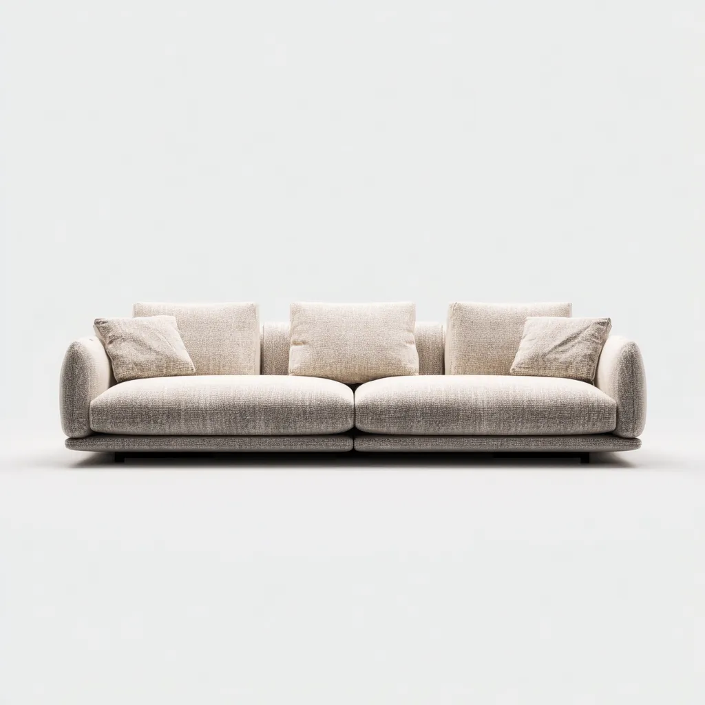 Canapé 3 places en tissu 210x95x85 cm - beige - pour salon - design moderne élégant-Homelyio