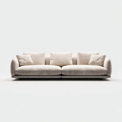 Canapé 3 places en tissu 210x95x85 cm - beige - pour salon - design moderne élégant-Homelyio