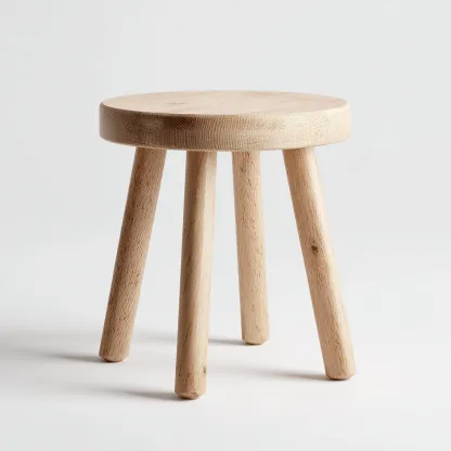 Tabouret en bois massif 35x35x45 cm - chêne clair - style minimaliste pour salon-Homelyio