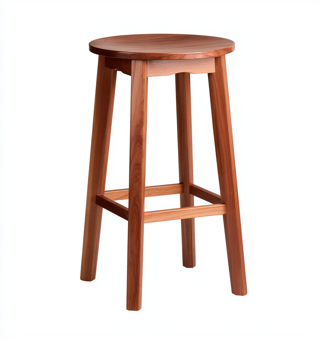 Tabouret en bois 35x35x75 cm - couleur noyer - pour salon - design classique-Homelyio
