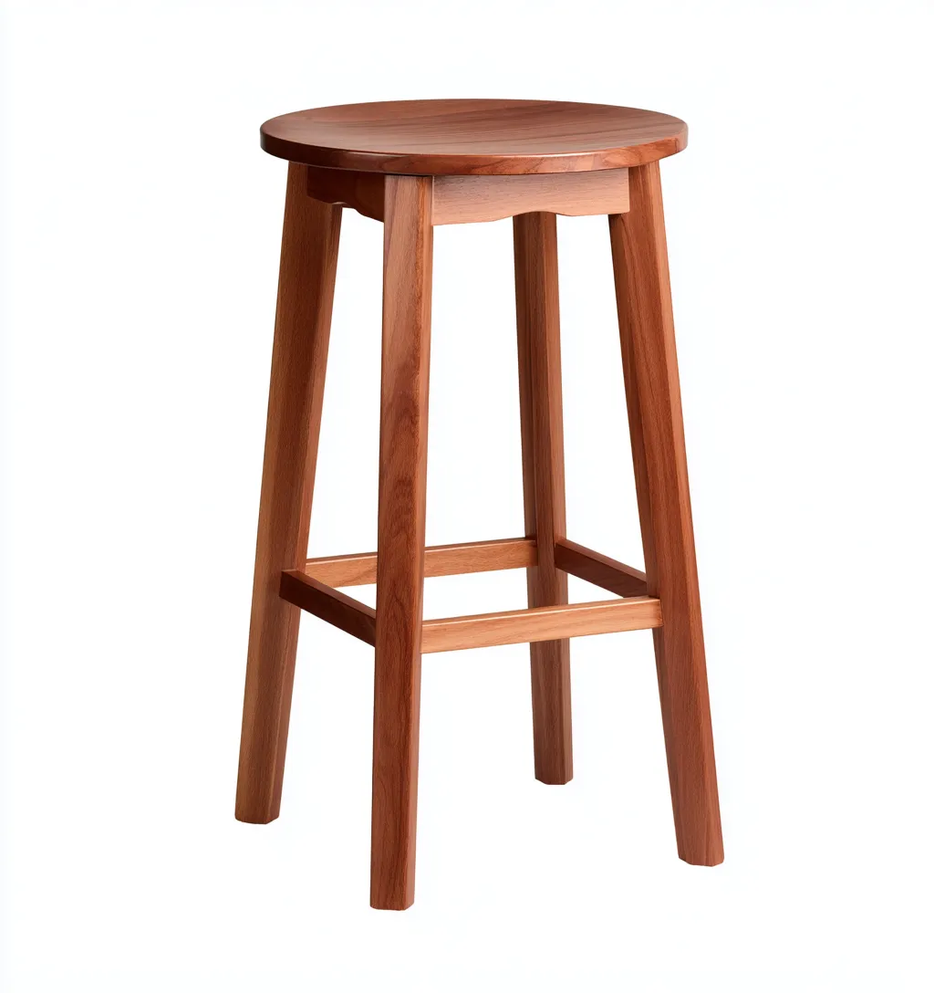Tabouret en bois 35x35x75 cm - couleur noyer - pour salon - design classique-Homelyio