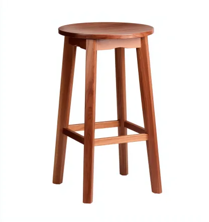 Tabouret en bois 35x35x75 cm - couleur noyer - pour salon - design classique-Homelyio